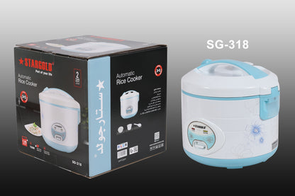 STARGOLD Rice Cooker 1.8 Liter Automatic 700W Multi Cooker 220-240V For Healthy Cooking White, SG-318