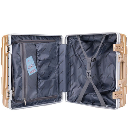 STARGOLD Luggage Trolley TPC Hardside Suitcase 360° Rotating Wheels And TSA Lock Travel Luggage, SG-TPC38 Champagne