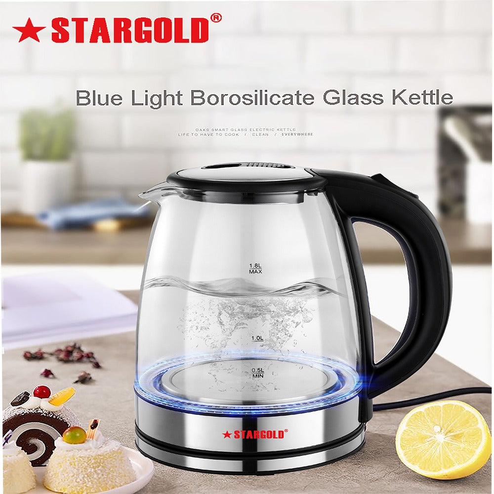 STARGOLD High Quality 1.8 Liter Glass Body Electric Kettle With LED Glow Indicator SG-1451