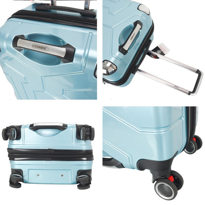 STARGOLD Luggage Trolley 3 PCS Set TPC Hardside 360° Rotational Wheels And TPC Lockable Travel Suitcase, SG-TPC42