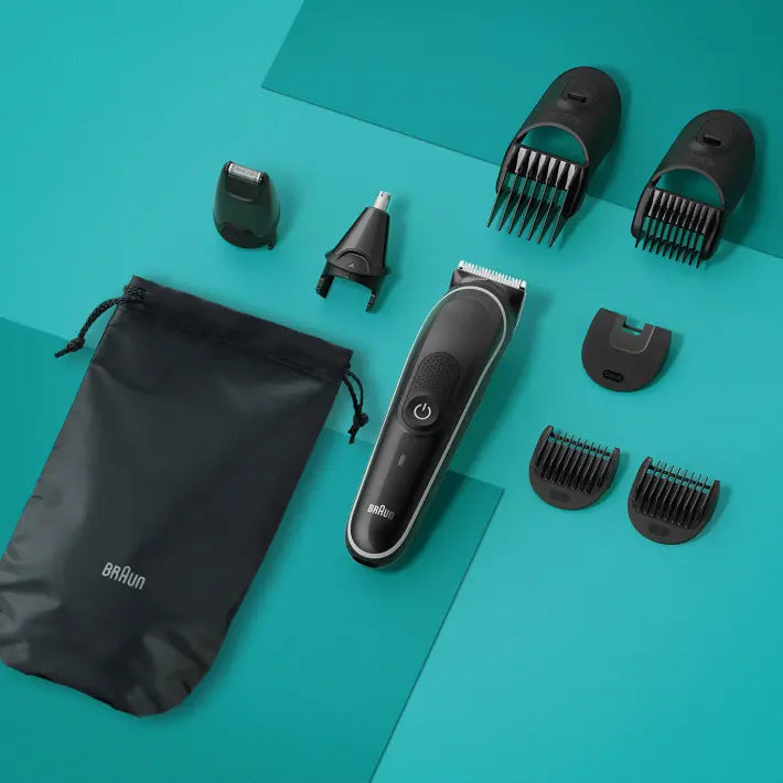 Braun 8-in-1 Style Kit 3 MGK3440 beard, hair. With 80min runtime, pouch, grey 4210201446835