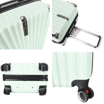 STARGOLD Luggage Trolley 3 PCS Set TPC Hardside 360° Rotational Wheels And TPC Lockable Travel Suitcase, SG-TPC43 Fruit Green
