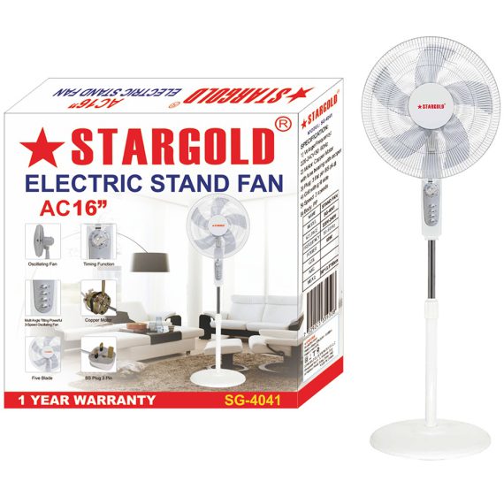Stargold 16 Inch 60w Pedestal Stand Fan 3D SG-4041