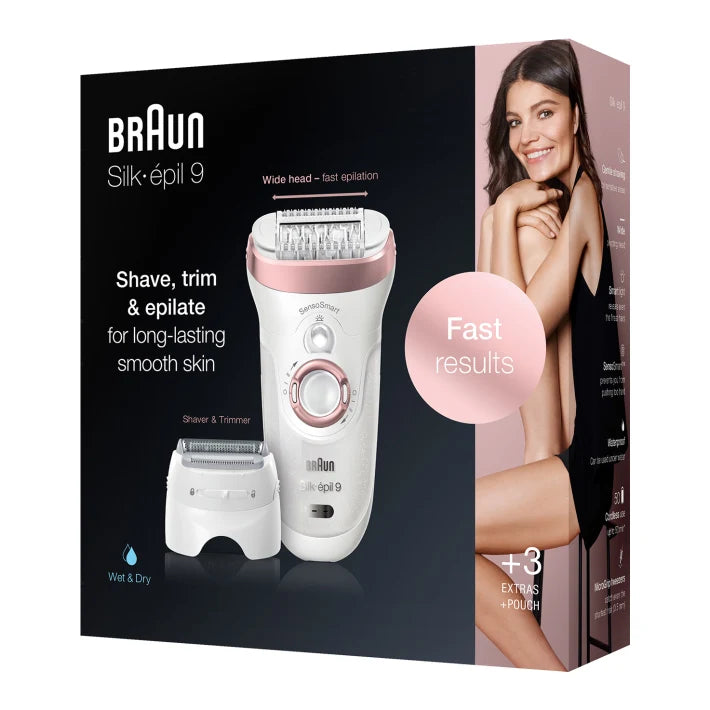 Braun Silk-épil 9-720 Wet & Dry Epilator with 4 extras incl. shaver head 4210201285342