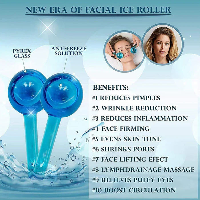 Ice Ball Facial Massager Face Roller and Crystal Eye Massager