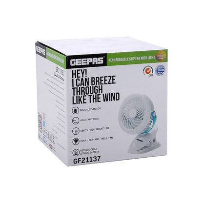 Geepas Rechargeable Clip Fan GF21137