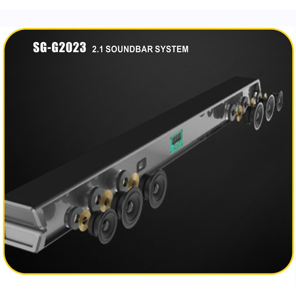 STARGOLD Home Theater Speakers System Multimedia 2.1 Channel Speaker 70W Remote Control Via BT, USB, SD/MMC, SG-G2023 BLACK
