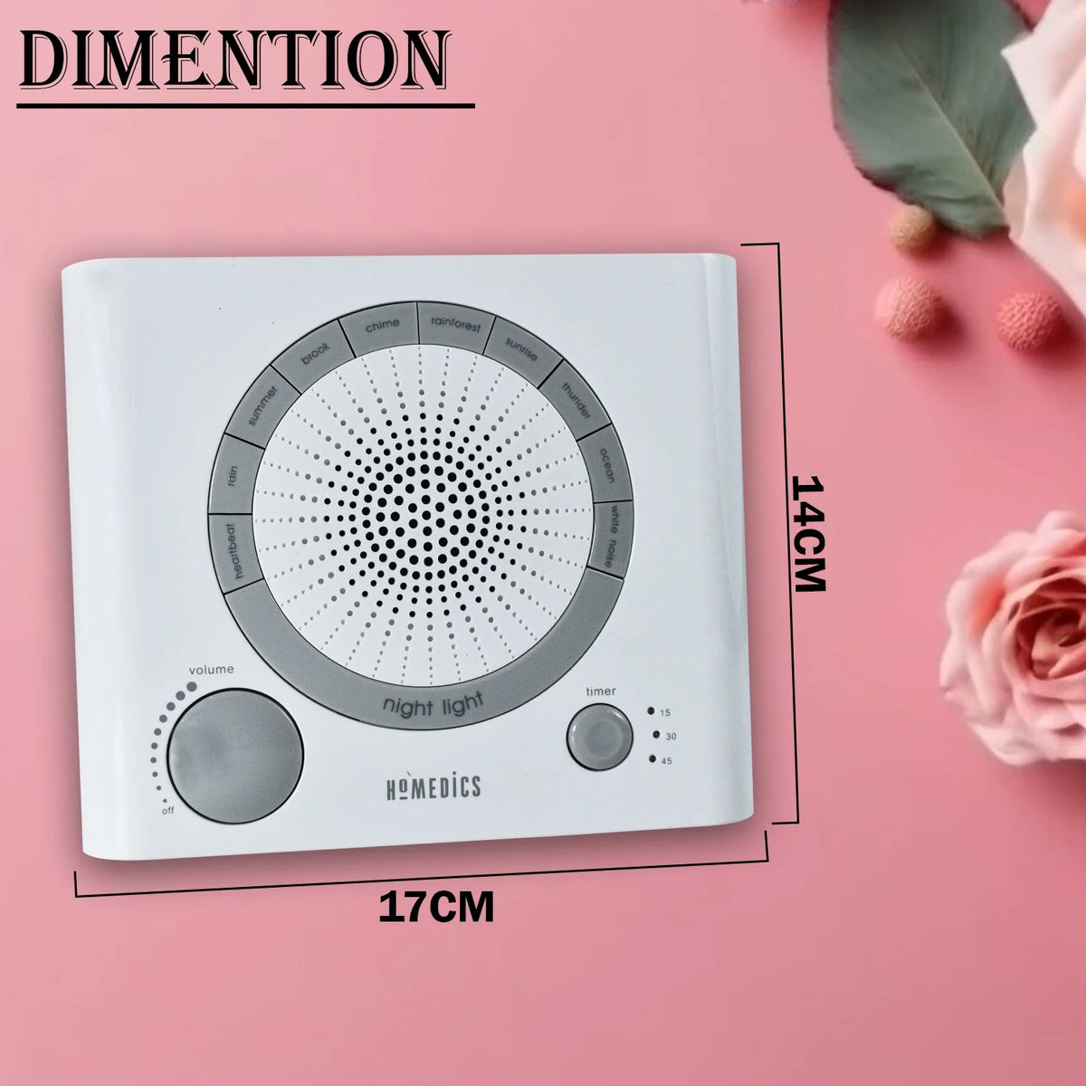 Sleep Therapy Sound Machine with 8 High-Fidelity Soothing Sounds for Sleep, Anxiety, Stress Relief, Battery or Adapter Power, 3 Auto-Off Timer Options