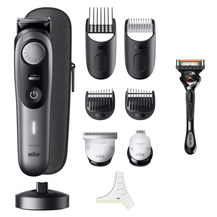 Braun Pro Beard Trimmer 9 BT9420 With ProBlade, ProWheel, Lock, 10 barbering tools, 180min runtime, Grey  4210201448433