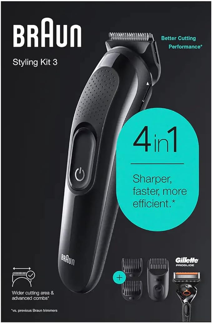 Braun SK3300 4-in-1 Face & Head Trimmer Body Groomer Kit with Gillette Razor 4210201418252