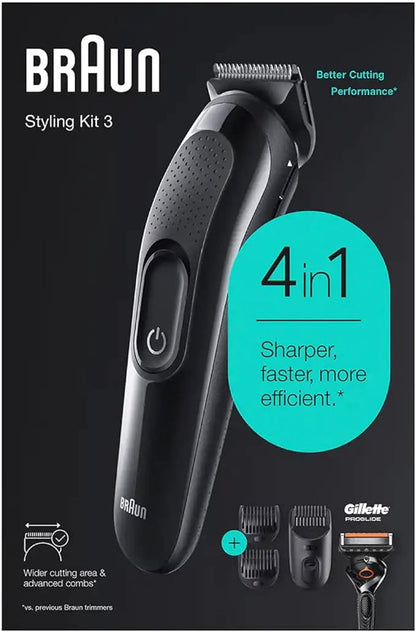 Braun SK3300 4-in-1 Face & Head Trimmer Body Groomer Kit with Gillette Razor 4210201418252