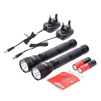 Stargold Emergency Torch Light Rechargeable LED Flashlight Set Of 2 SG-I20
