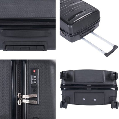 STARGOLD PP Hard Side Luggage Trolley Black Set OF 3 Pieces Bag 360° Double Spinner Wheels With TSA Lock, SG-PP65