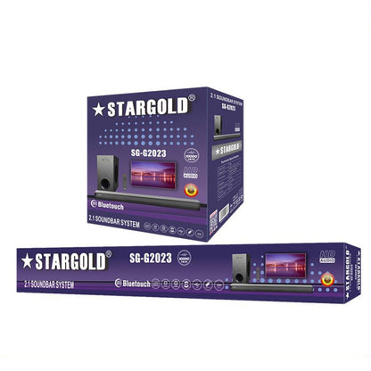 STARGOLD Home Theater Speakers System Multimedia 2.1 Channel Speaker 70W Remote Control Via BT, USB, SD/MMC, SG-G2023 BLACK